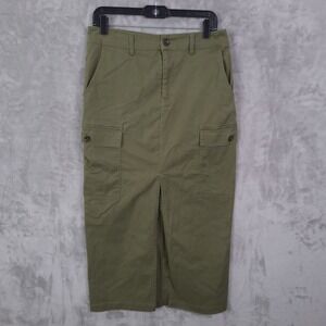 Jason Wu Skirt Womens Small Midi Cargo Long Khaki Green Military Y2K Skirt 90s